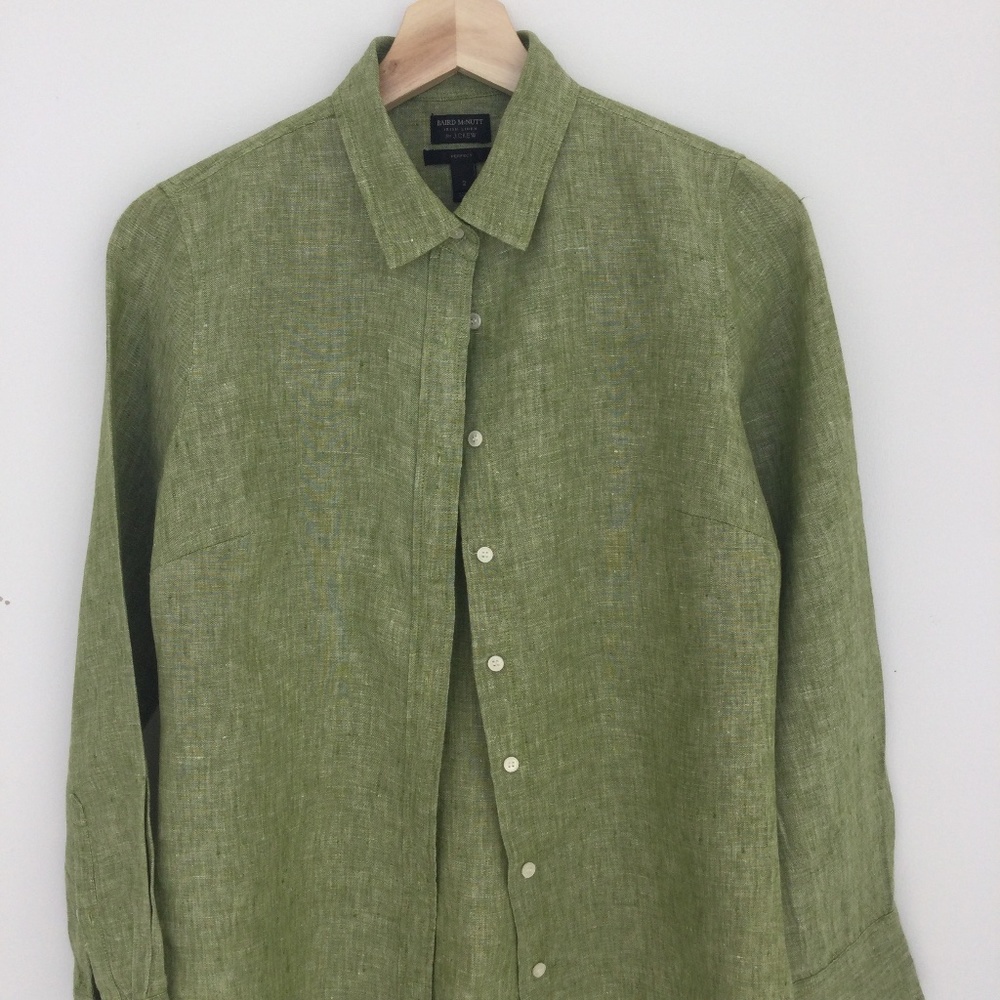 Baird McNutt for J. Crew green linen shirt